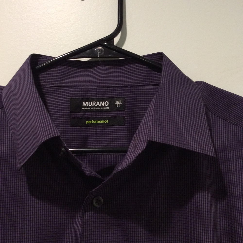 Murano Performance Plum Button Down Shirt 16.5/33 - image 2